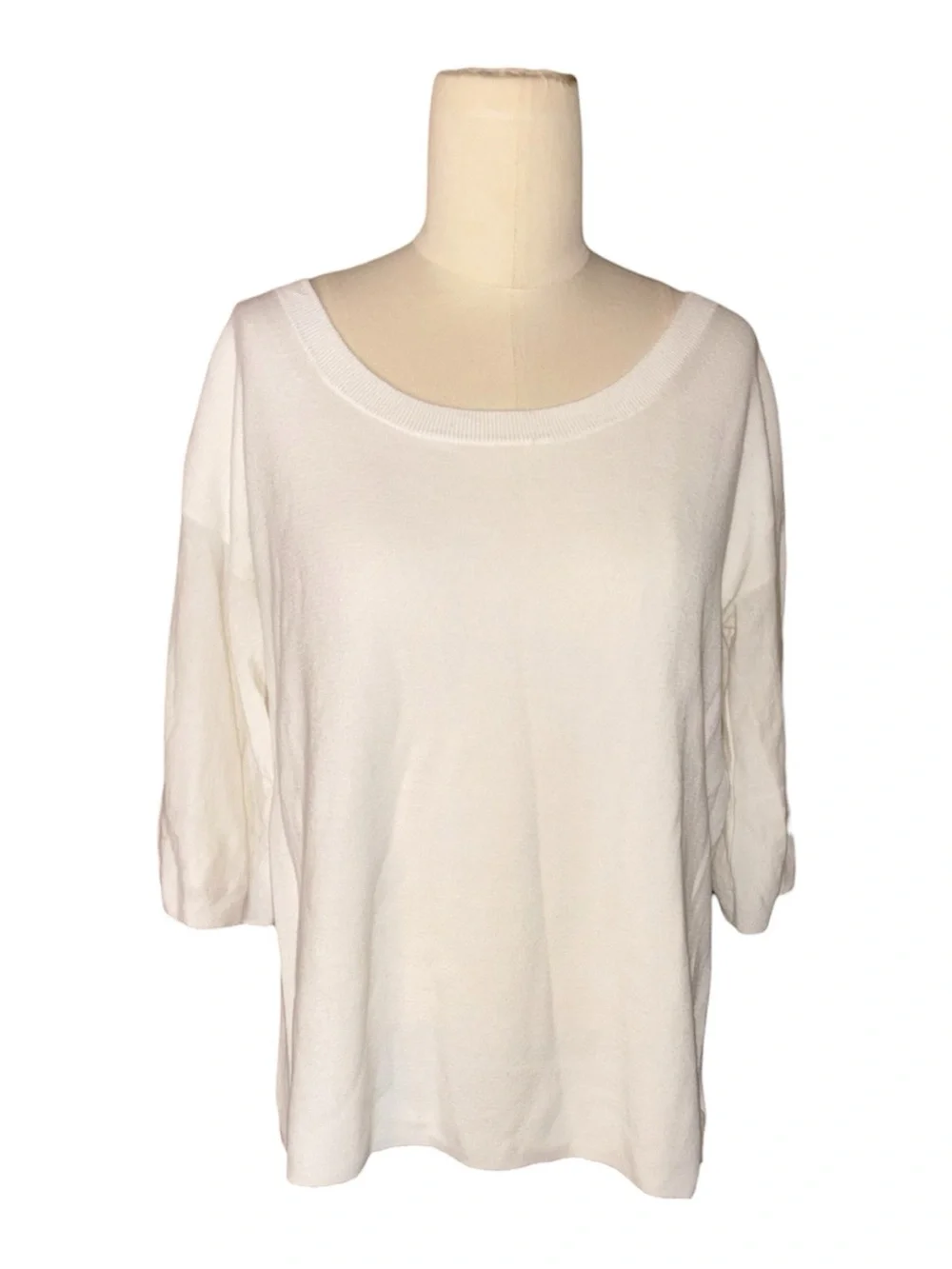 J. Crew Lightweight White Scoop Neck
